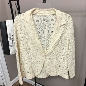 Cream Lace Blazer | X-Large